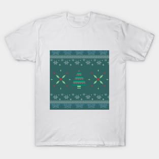 Ugly Christmas Sweater Pattern T-Shirt